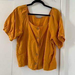 Pumpkin orange linen top